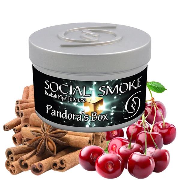 Social Smoke Hookah Tobacco - Pandora's Box (Cherry & Cinnamon) 100 gr