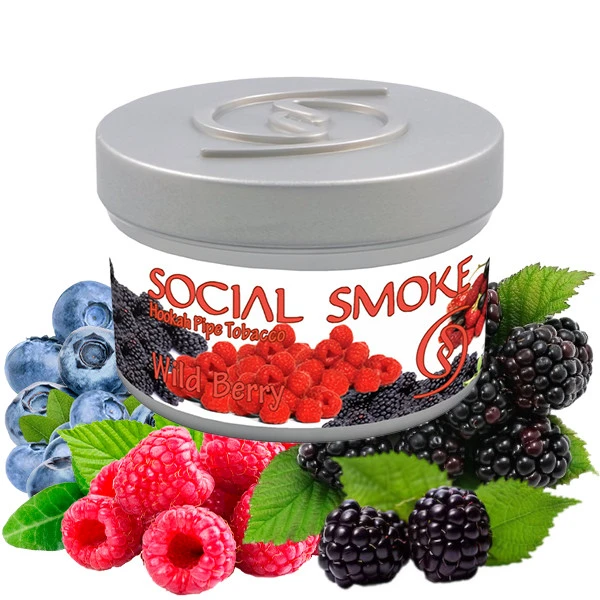 Social Smoke Hookah Tobacco - Wild Berry (Blackberry, Raspberry & Blueberry) 100 gr