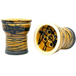Clay Hookah Bowl Sweet Smoke - New Turkish Glaze (Yellow & Black)
