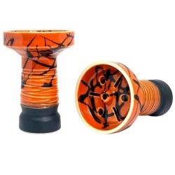 Clay Hookah Bowl Sweet Smoke - Rubicon Glaze (Orange & Black)