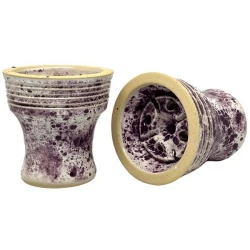 Clay Hookah Bowl Sweet Smoke - Unika Glaze (Violet Dot)