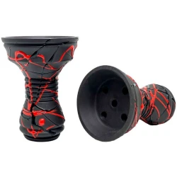 Clay Hookah Bowl Gusto - Killa Bowl Classic (Red with Black)