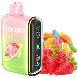 Disposable Pod Geek Bar Pulse Sour Edition 15000 Puffs - Sour Strawberry (5%)